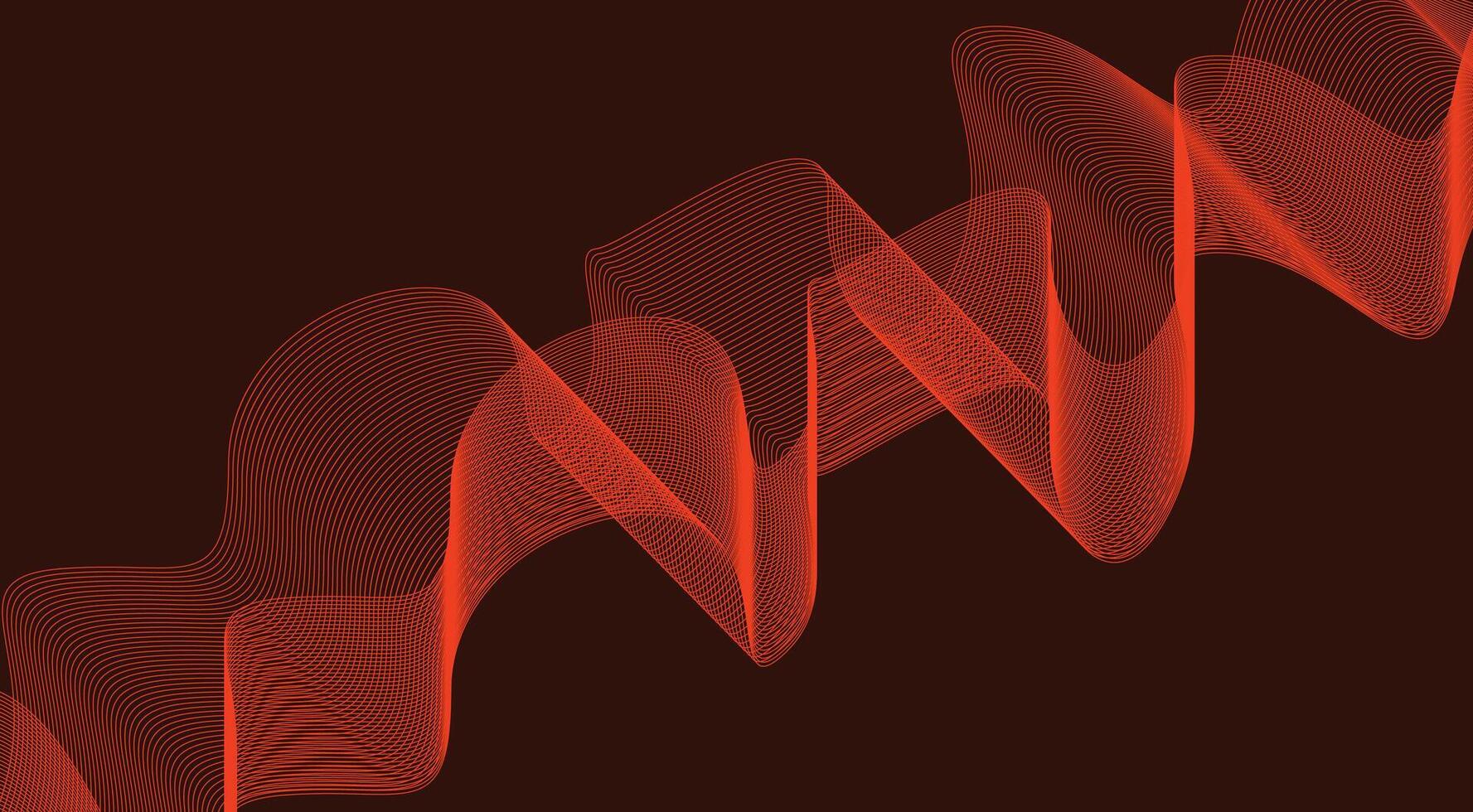 Blend Wavy Lines Curved Background Orange Color Abstract Design vector