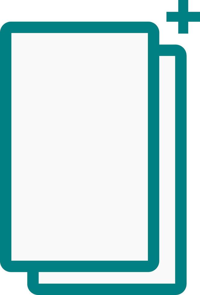 Copy document icon with plus sign representing file duplication and creation vector