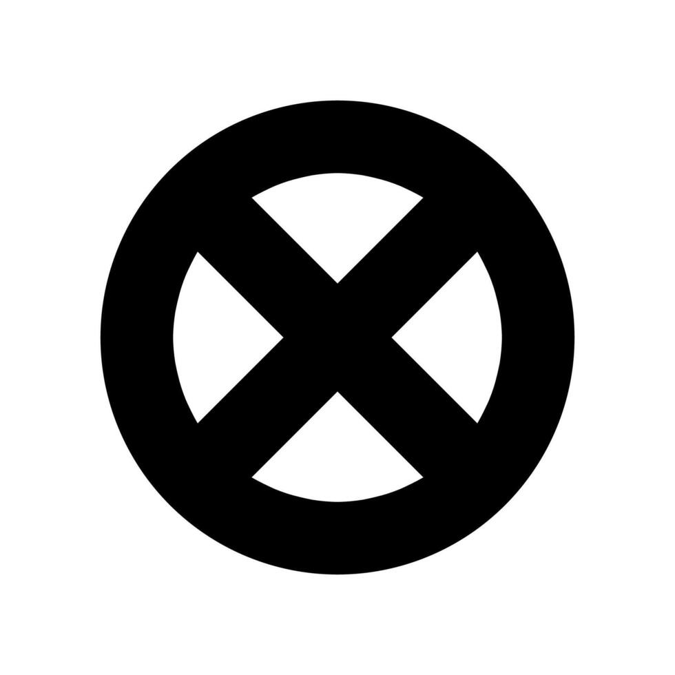 Black circle with diagonal slash symbol showing prohibition and restriction warning vector