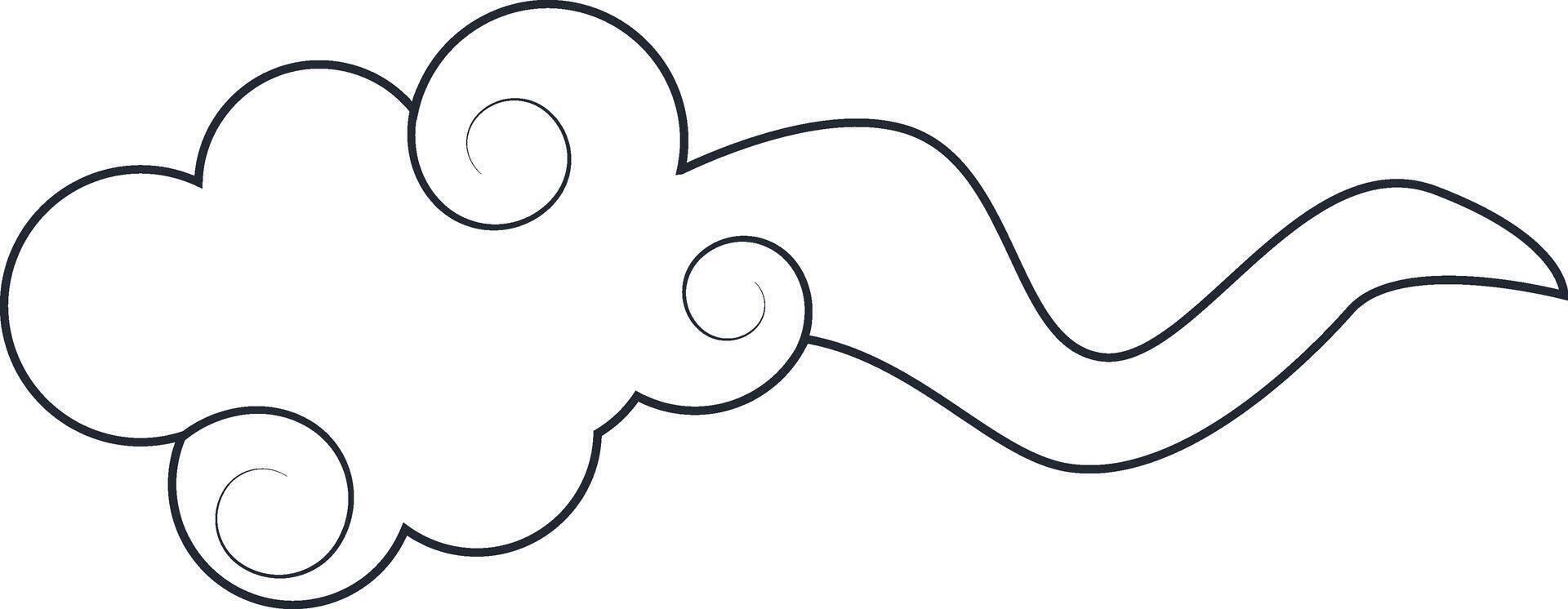 Chinese Clouds Ornament with Abstract Pattern Design vector