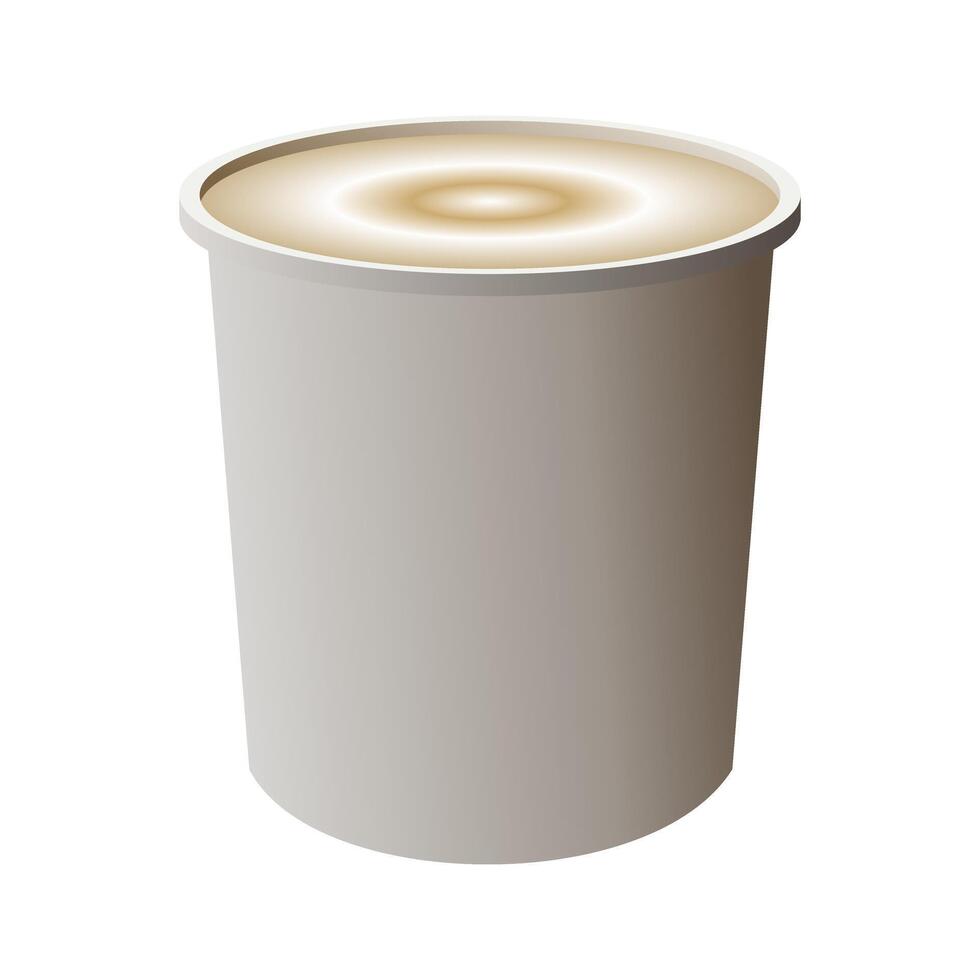 Top down view of a creamy coffee in a sleek cup with soft concentric foam rings, ideal for branding, menu design, or lifestyle content. vector