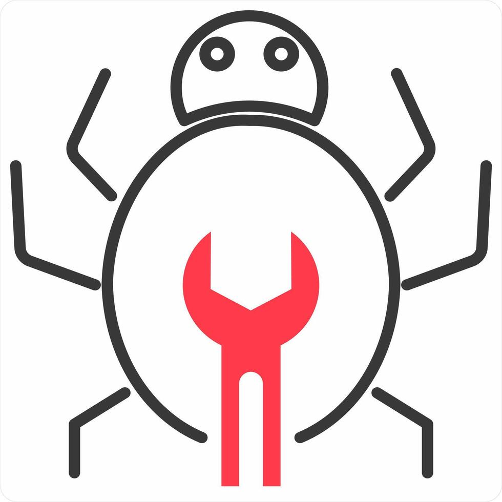 Bug icon concept in red color icon vector