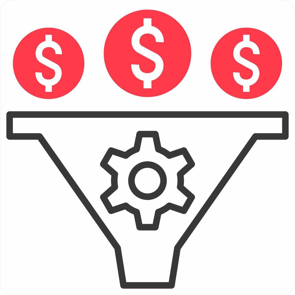 Conversion Rate icon concept in red color icon vector