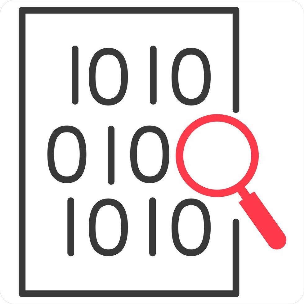 Find Data icon concept in red color icon vector
