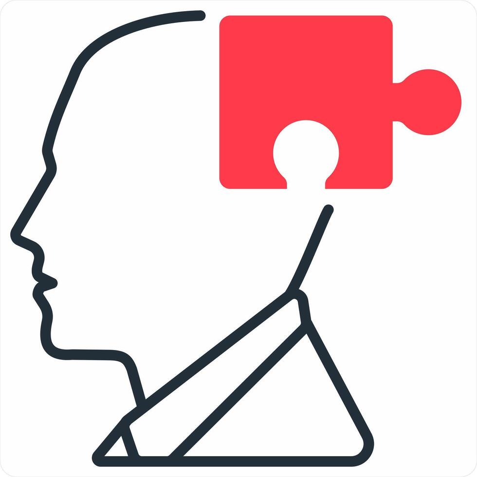 Problem Solving icon concept in red color icon vector