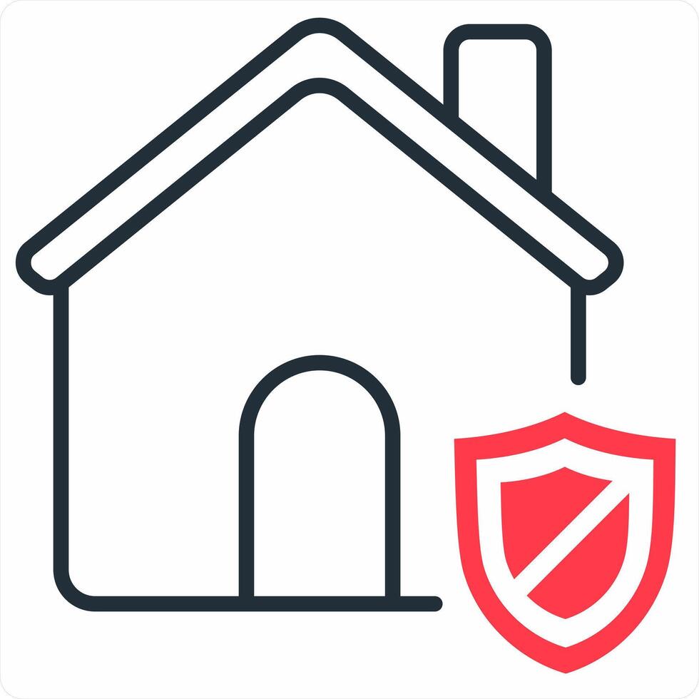 Secured Home icon concept in red color icon 72303210 Vector Art at Vecteezy