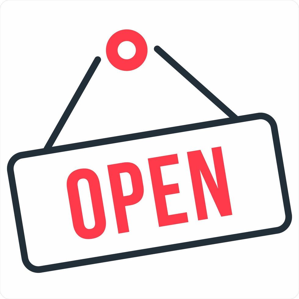 Store open icon concept in red color icon vector