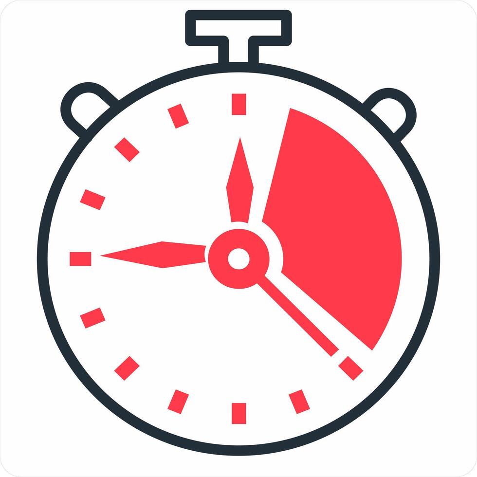 Time Frame icon concept in red color icon vector