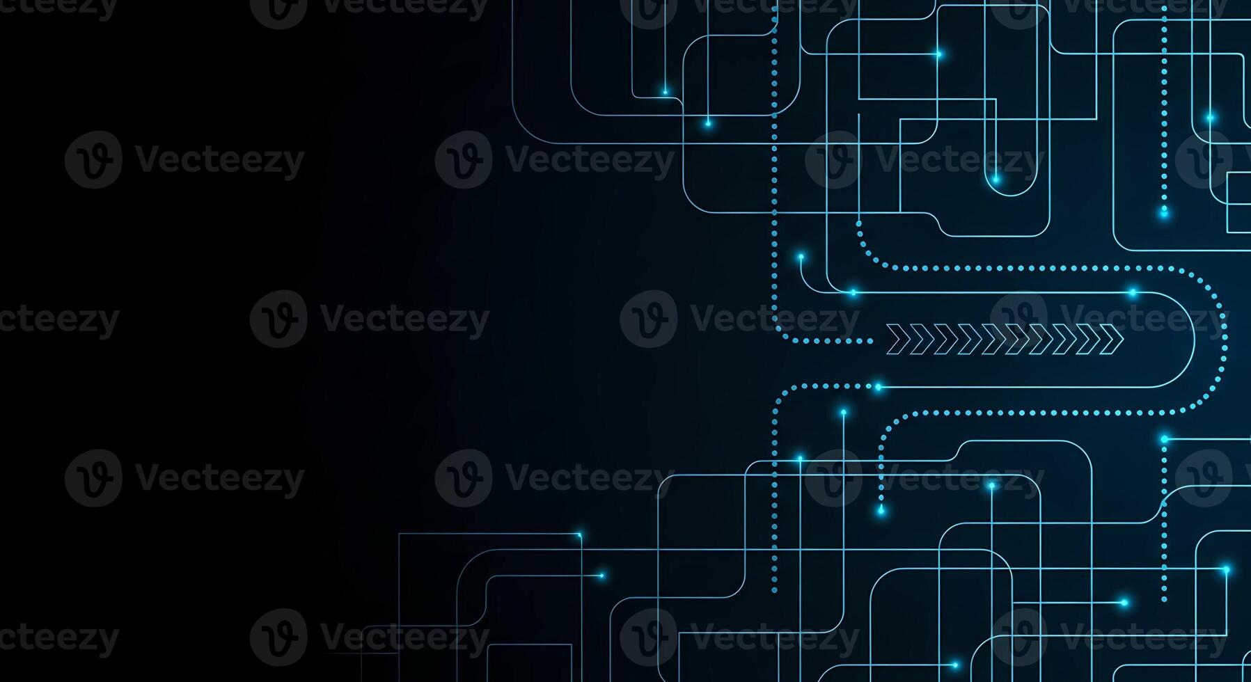 Abstract Digital Network Background with Blue Glowing Lines and Nodes, strategy photo