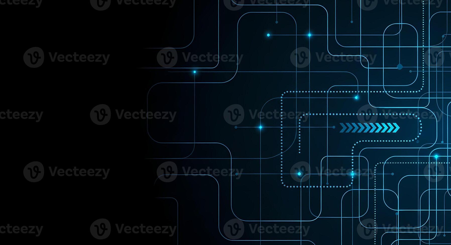 Digital Network Technology Background - Abstract Circuit Board Connections, Data Flow, Futuristic photo