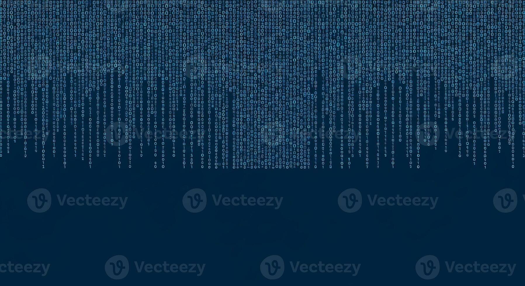 Digital Rain Background Blue Binary Code Droplets for Tech and Data Concepts photo