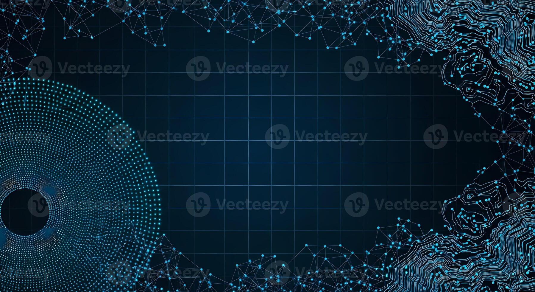 Abstract Blue Network Grid with Digital Data Flow Structures and Topography Background photo