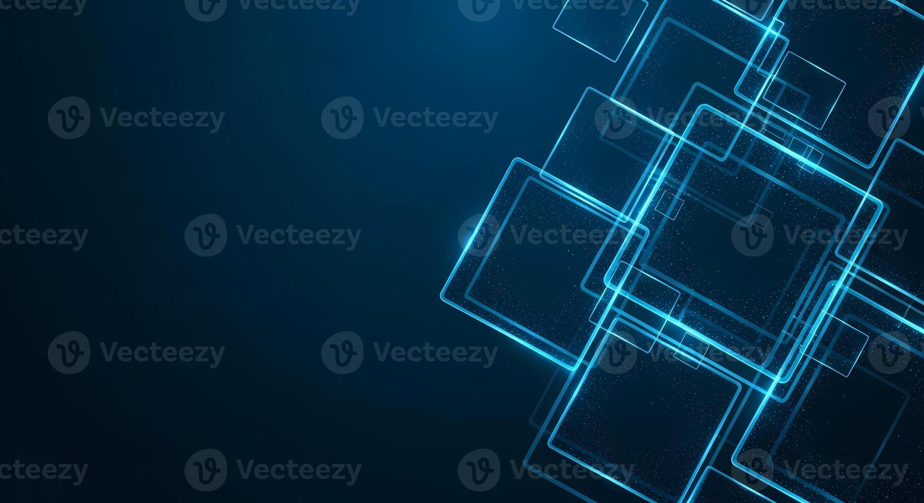 Futuristic Blue Square Grid Overlay with Floating Particles Abstract Technology Background photo