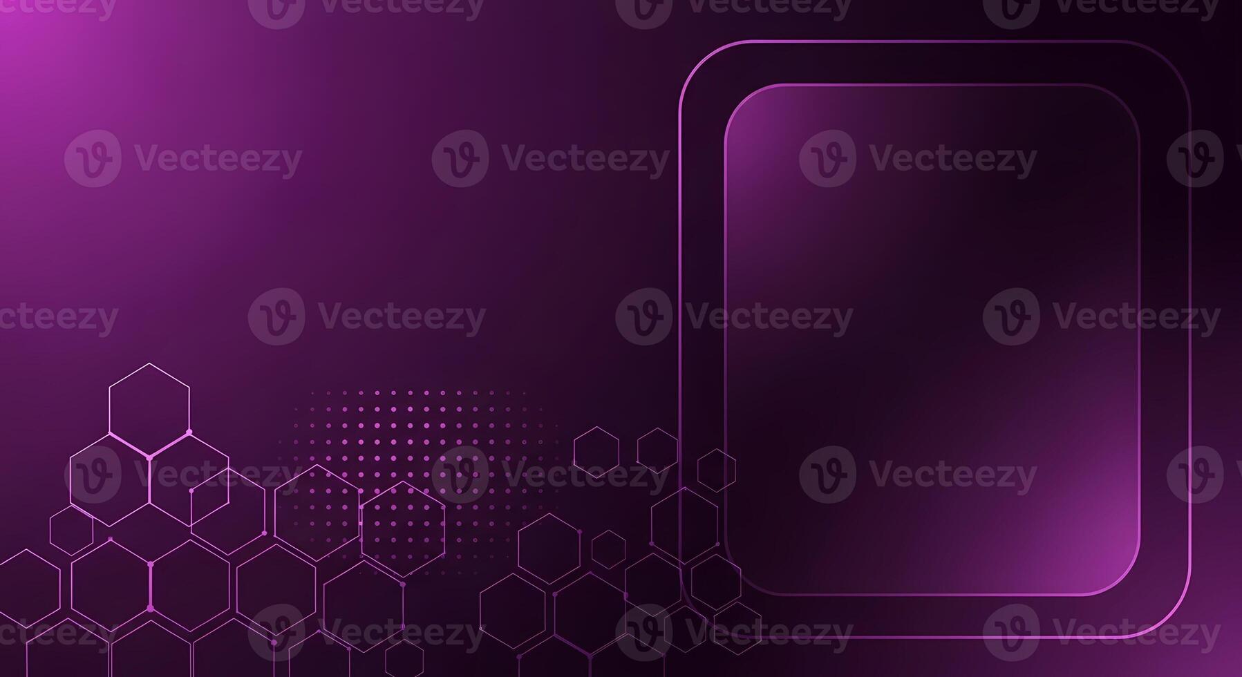 Abstract Geometric Background with Purple Gradient and Neon Hexagonal Network photo