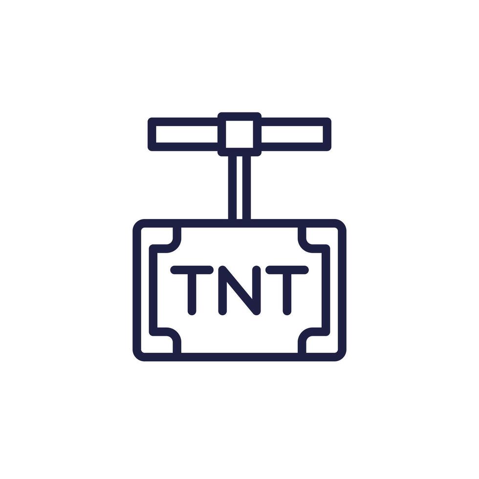 TNT line icon, explosive and detonator vector