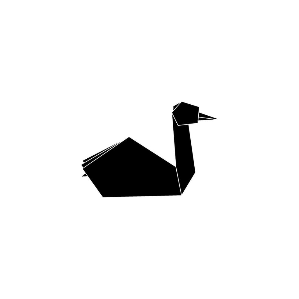 Baby Swan Shape Inspired by Origami Form, can use for Logo, Pictogram, Bird Figure, Website, Apps, or Graphic Design Element. vector