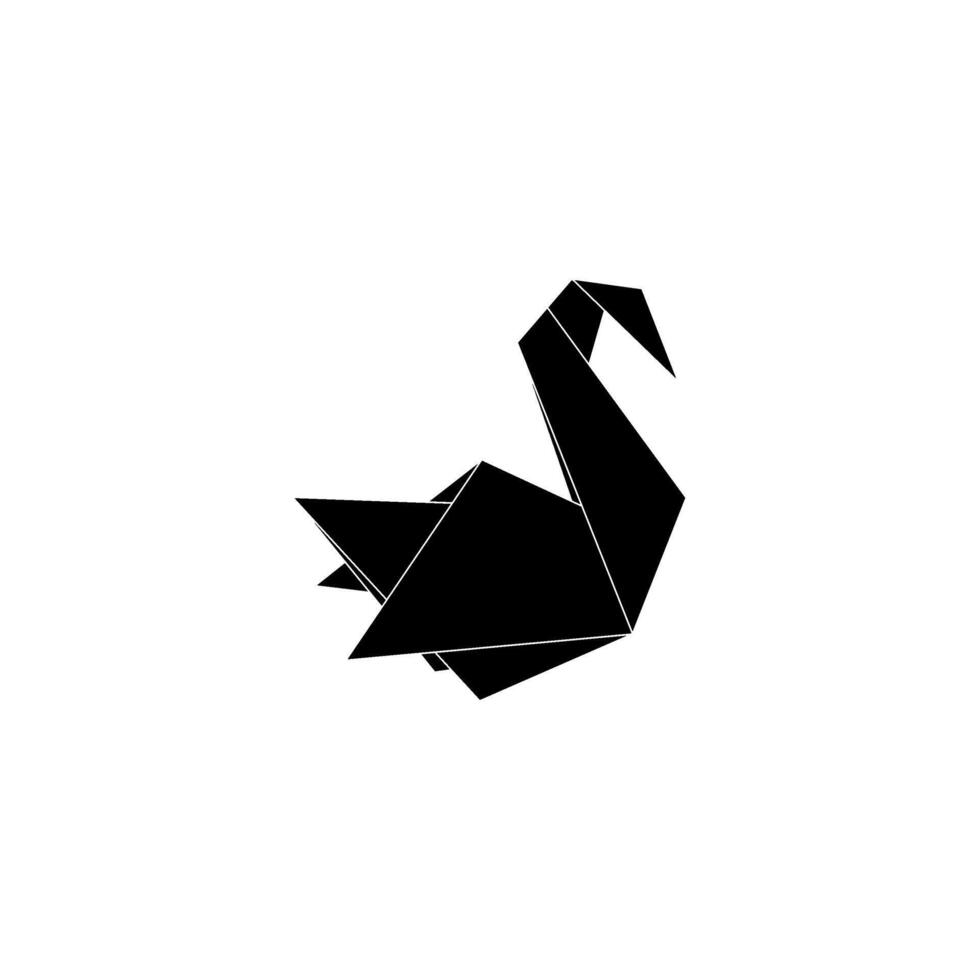 Swan Shape Inspired by Origami Form, can use for Logo, Pictogram, Bird Figure, Website, Apps, or Graphic Design Element. Editable vector