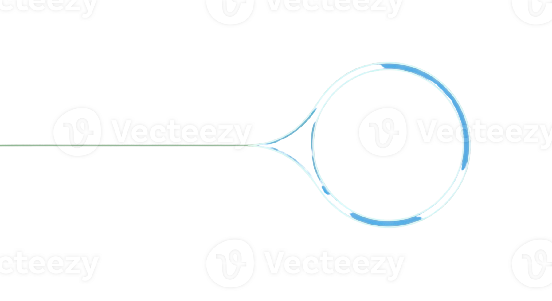 abstrait bleu circulaire élément connecté par une vert doubler, symbolisant Les données couler, technologique progrès, ou numérique connectivité pour moderne interface dessins png