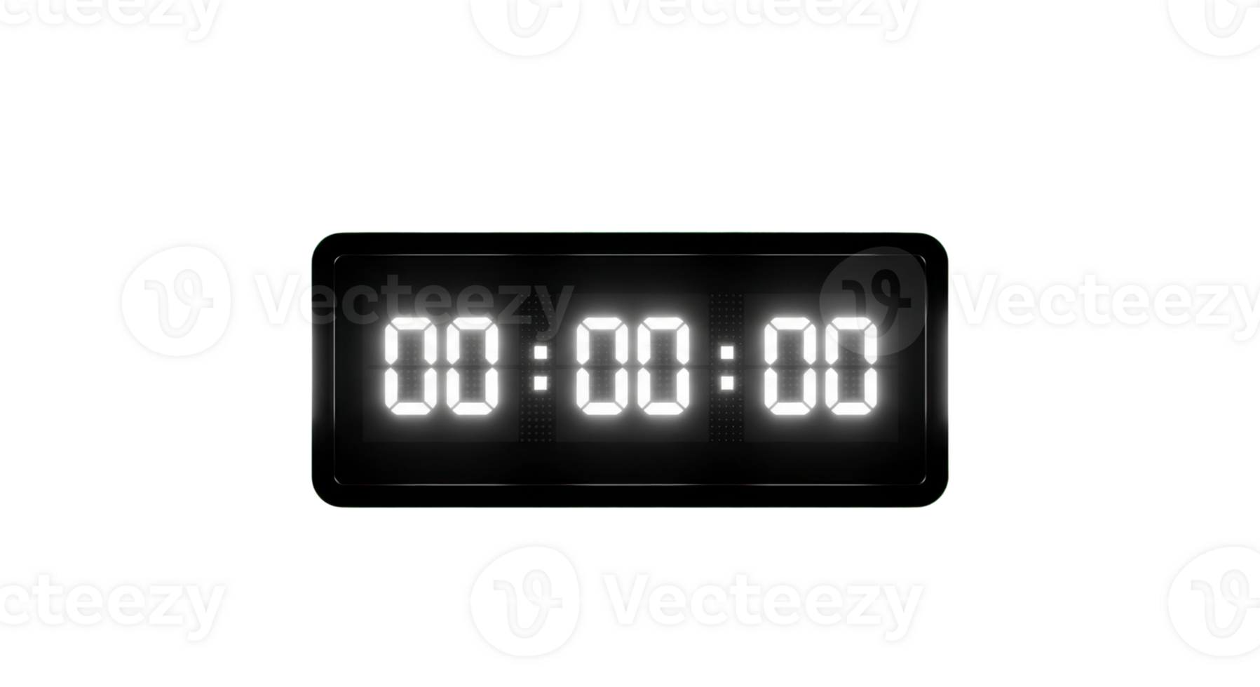 Modern digital timer showing '000000' on a sleek black display panel, ready for use as a graphic overlay, countdown, or conceptual design element for various time-related projects and animations png