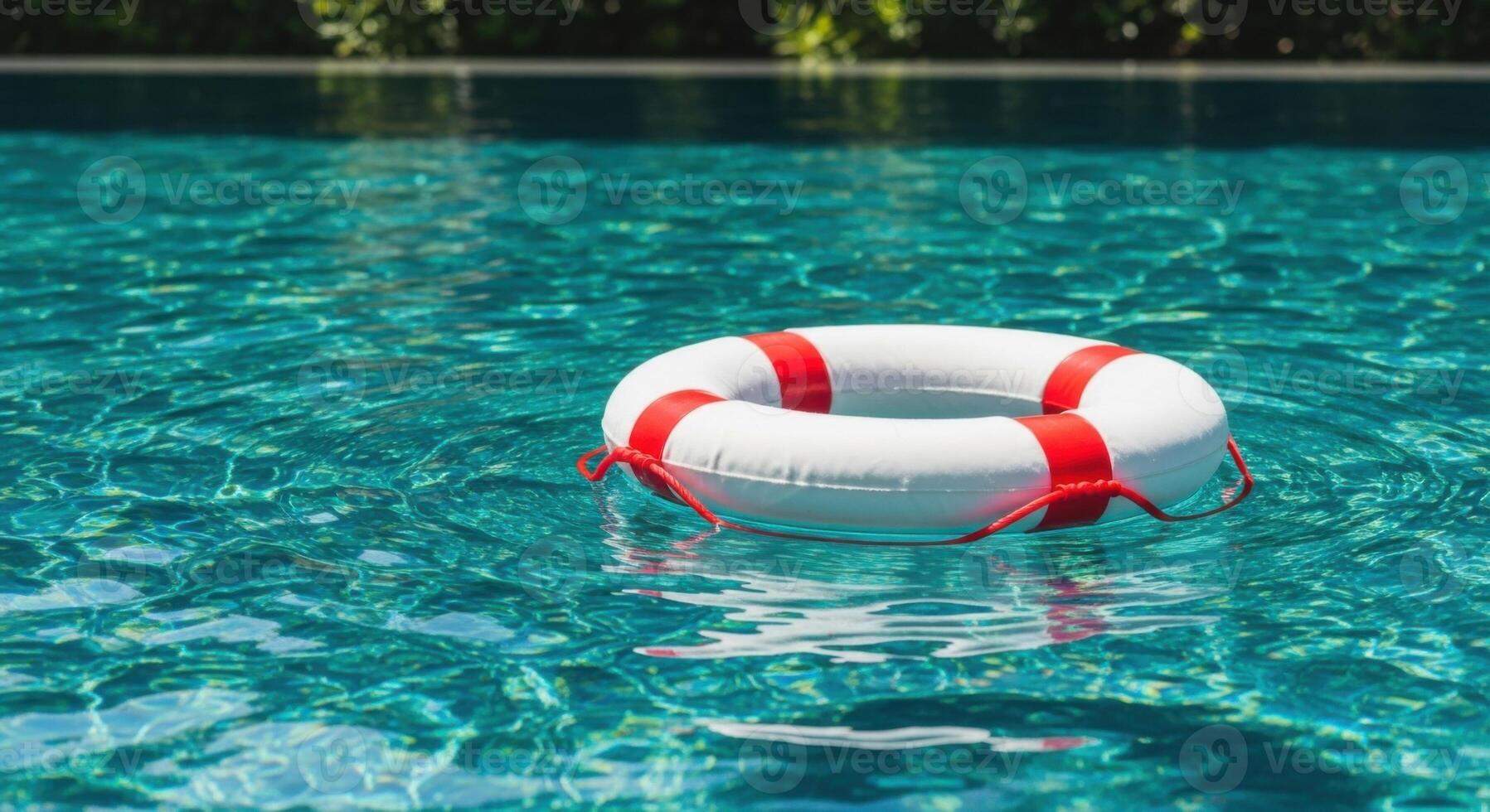 Life preserver floating in the pool photo