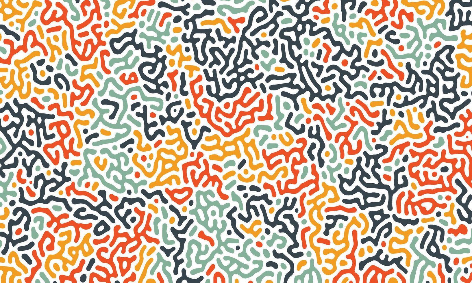 Multicolor turning pattern. Line seamless pattern. Repeating brain pattern. vector