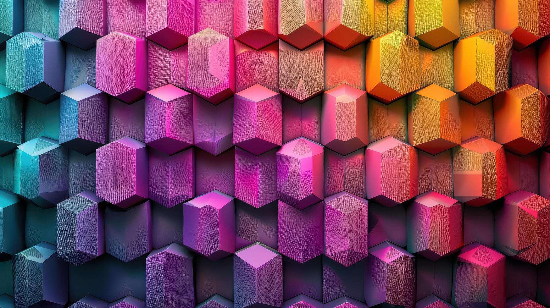 Colorful 3d geometric background with many different colors photo