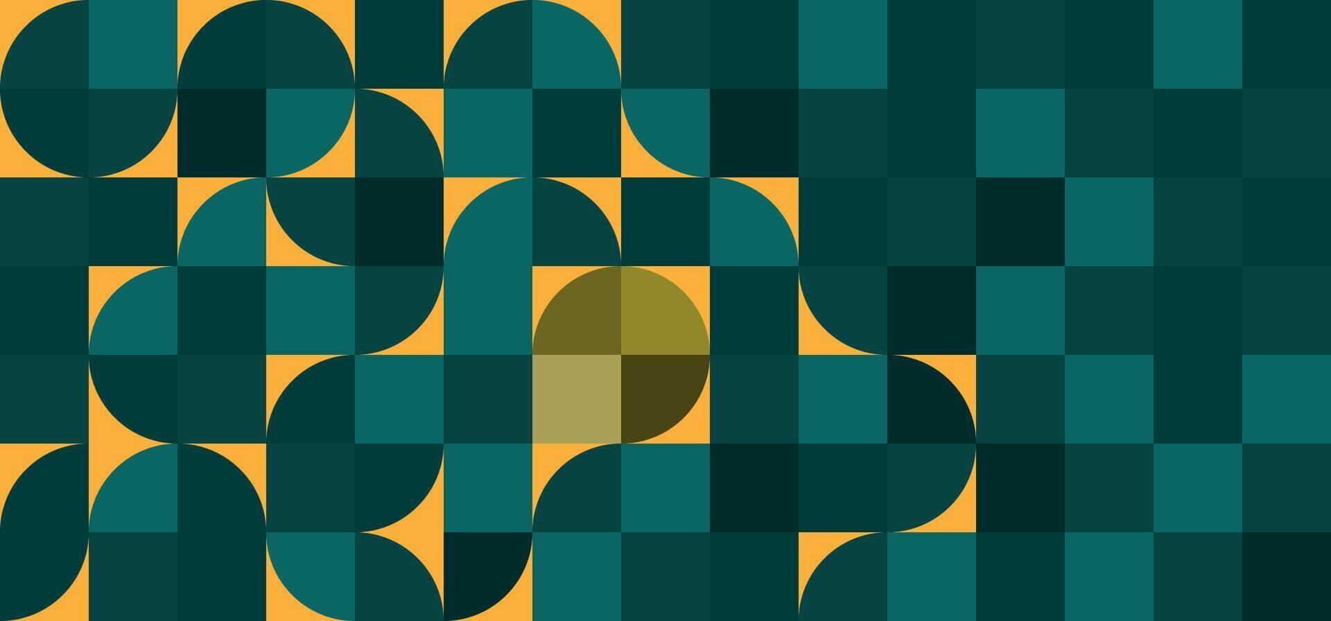 Geometric design with green and yellow colors vector
