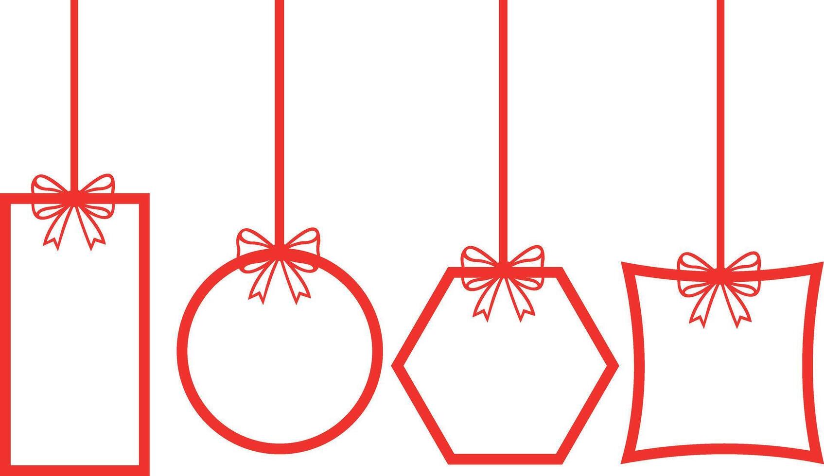 Art of collection of four red decorative frames with bows vector