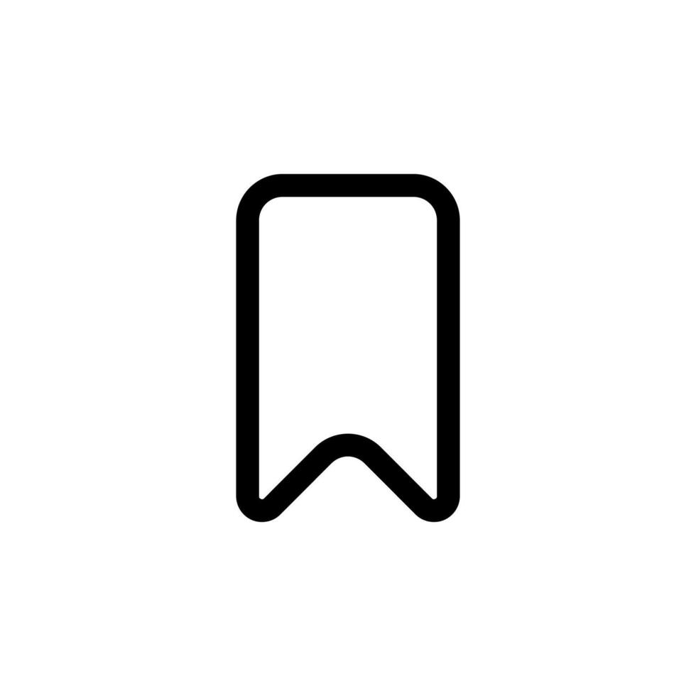 Simple Bookmark Line Symbol for Folder and Page Design vector