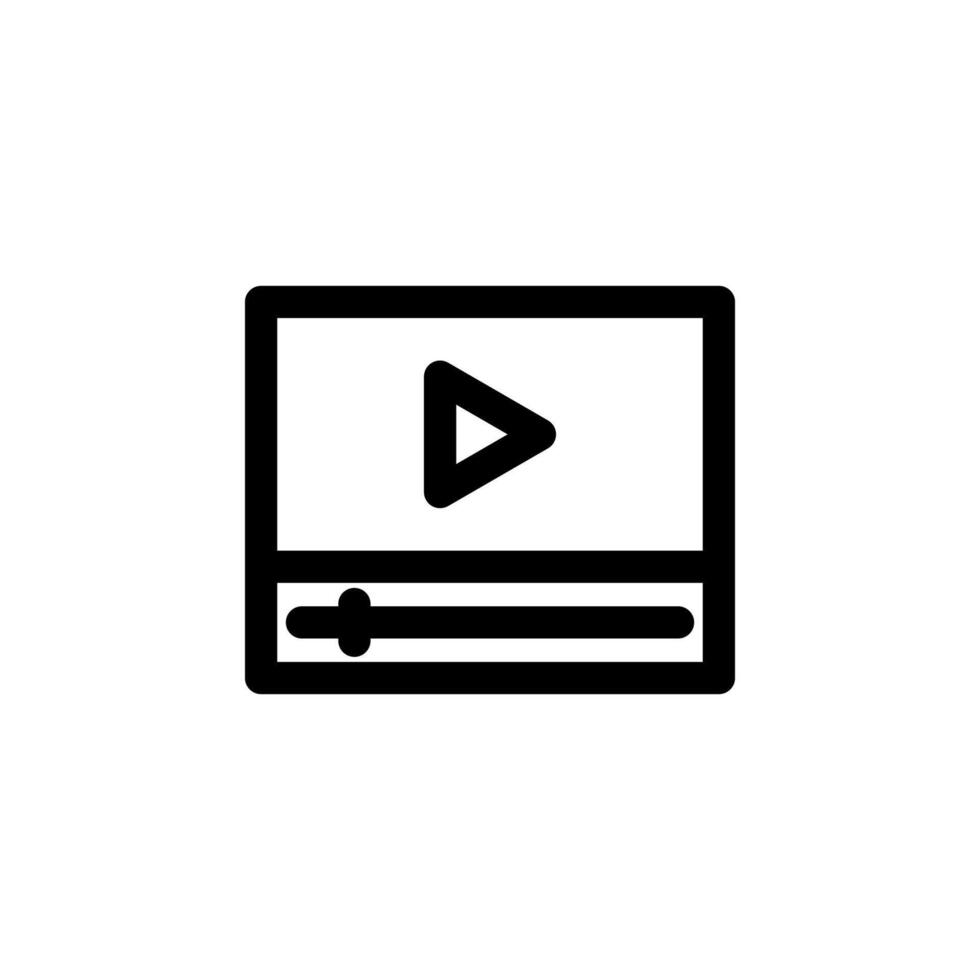 Minimal Media Player Line Outline for Audio Interface Design vector