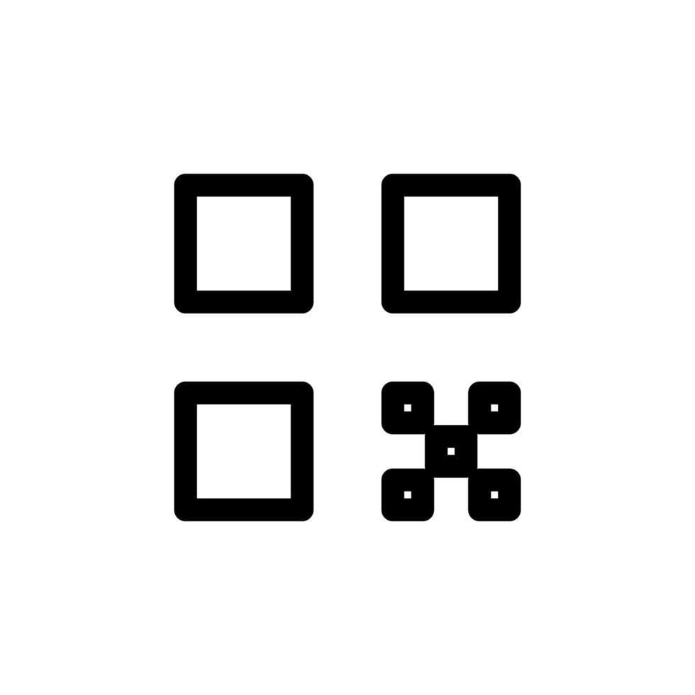 Simple QR Line Illustration for App and Security System vector
