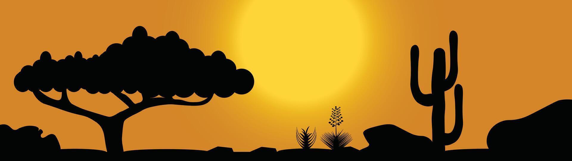 Sunset view reflection of trees background illustration vector