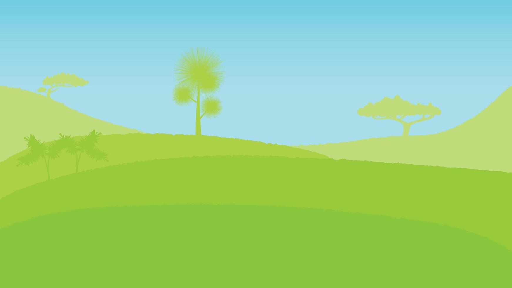 A view of a park with green grass as a background scene vector