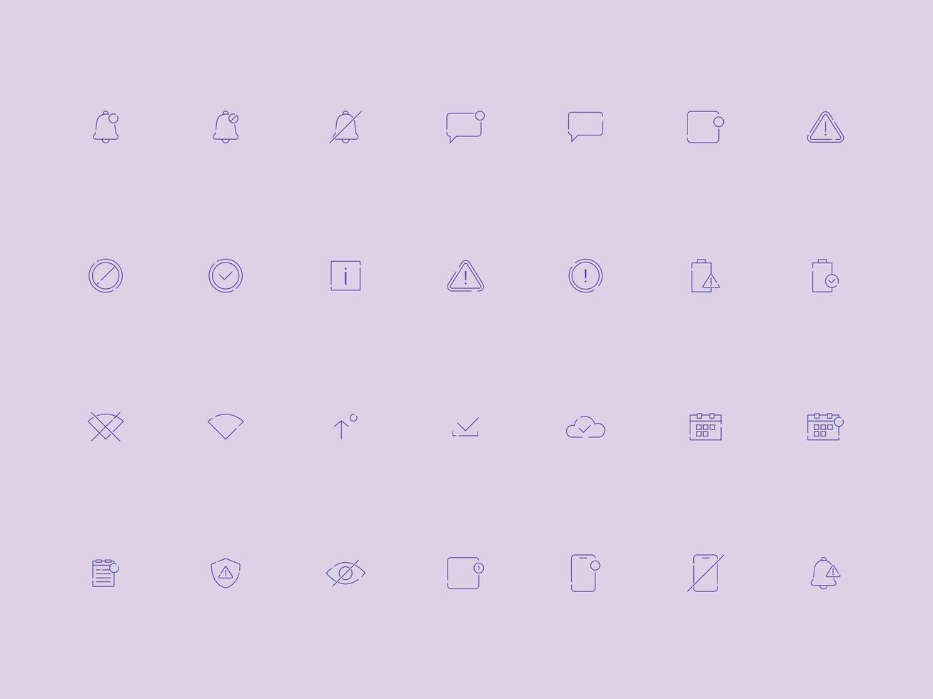 Disconnected UI UX Notifications and Alerts Icons Collection vector
