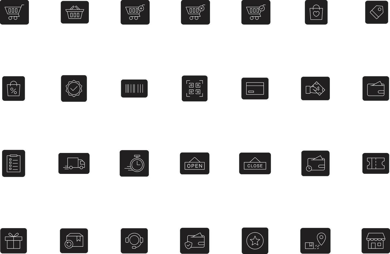 aplicaciones ui ux mi comercio íconos colección vector