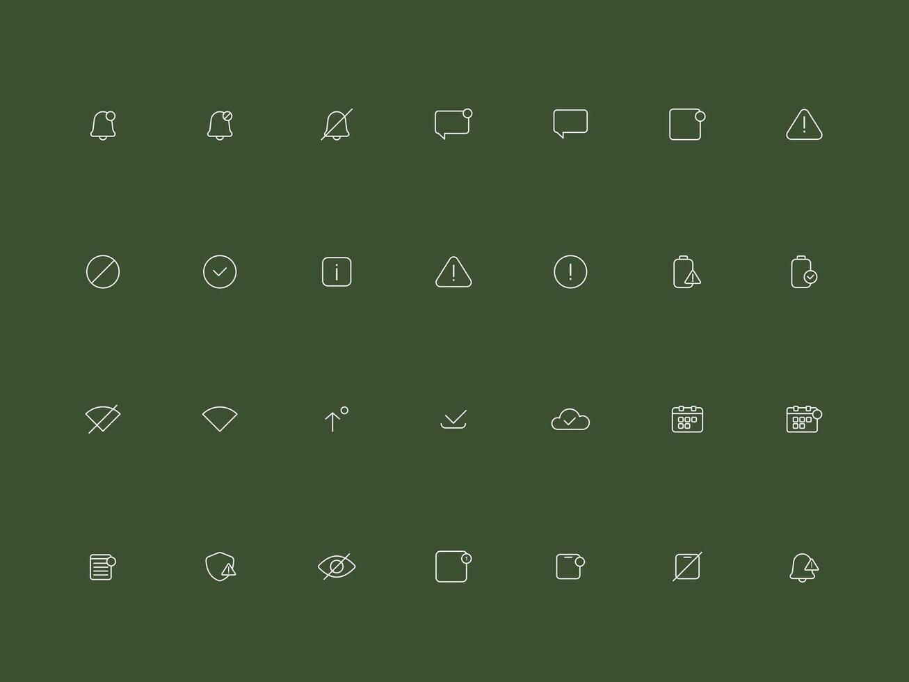 Bold UI UX Notifications and Alerts Icons Collection vector