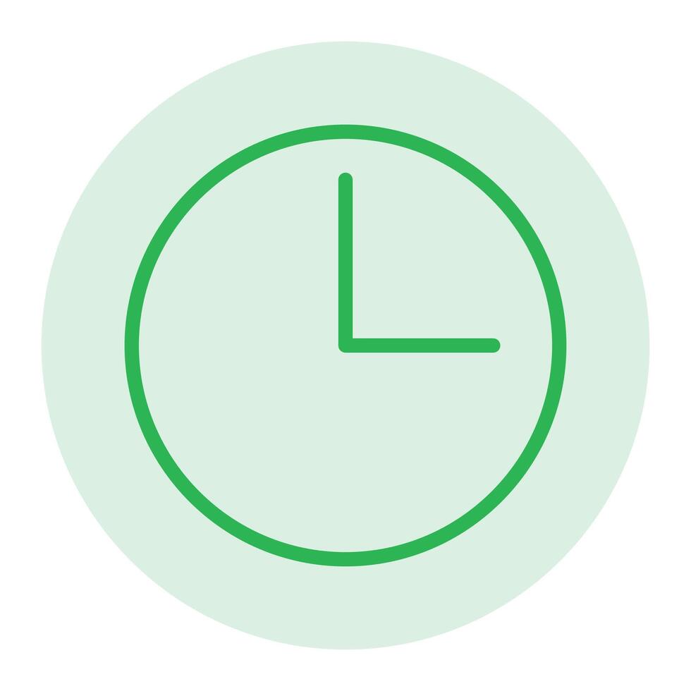 abstract design of a clock green color flat icon design vector