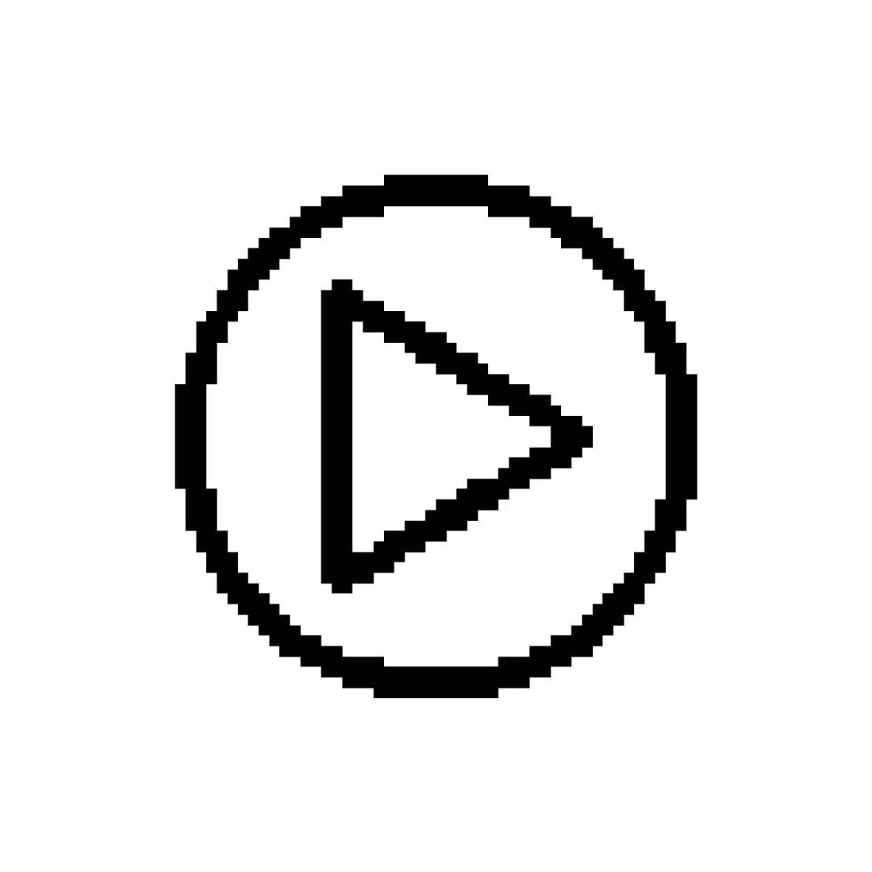 Pixelated Play Button Icon Multimedia Graphic User Interface Control Navigation Interface vector