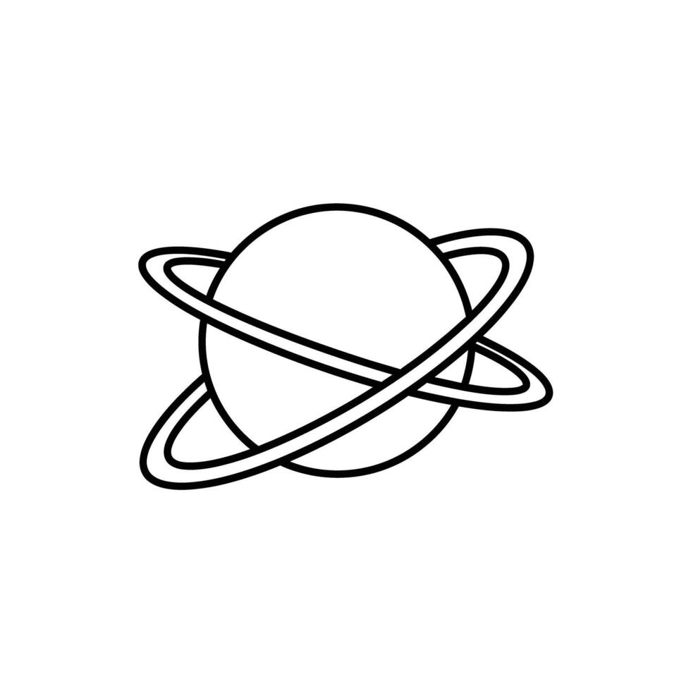 Abstract Planet with Rings for Space and Futuristic Theme Design Projects vector