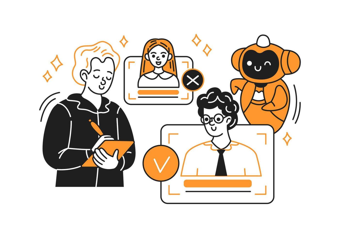 Digital identity verification illustration vector