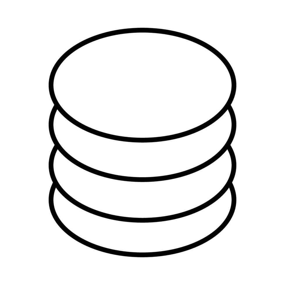 Data Stack Icon A Clean Modern Illustration of a Data Stack Symbolizing Information Databases and Technological Advancements vector