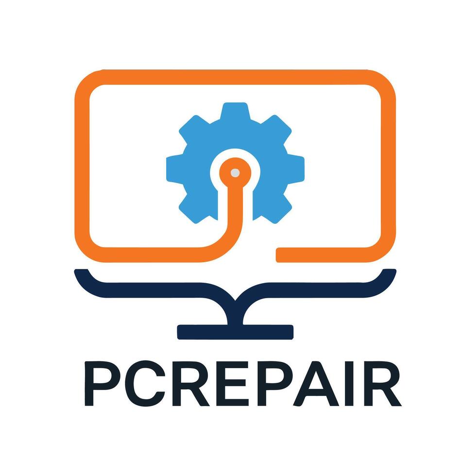 IT Support and Computer Maintenance Logo Design vector