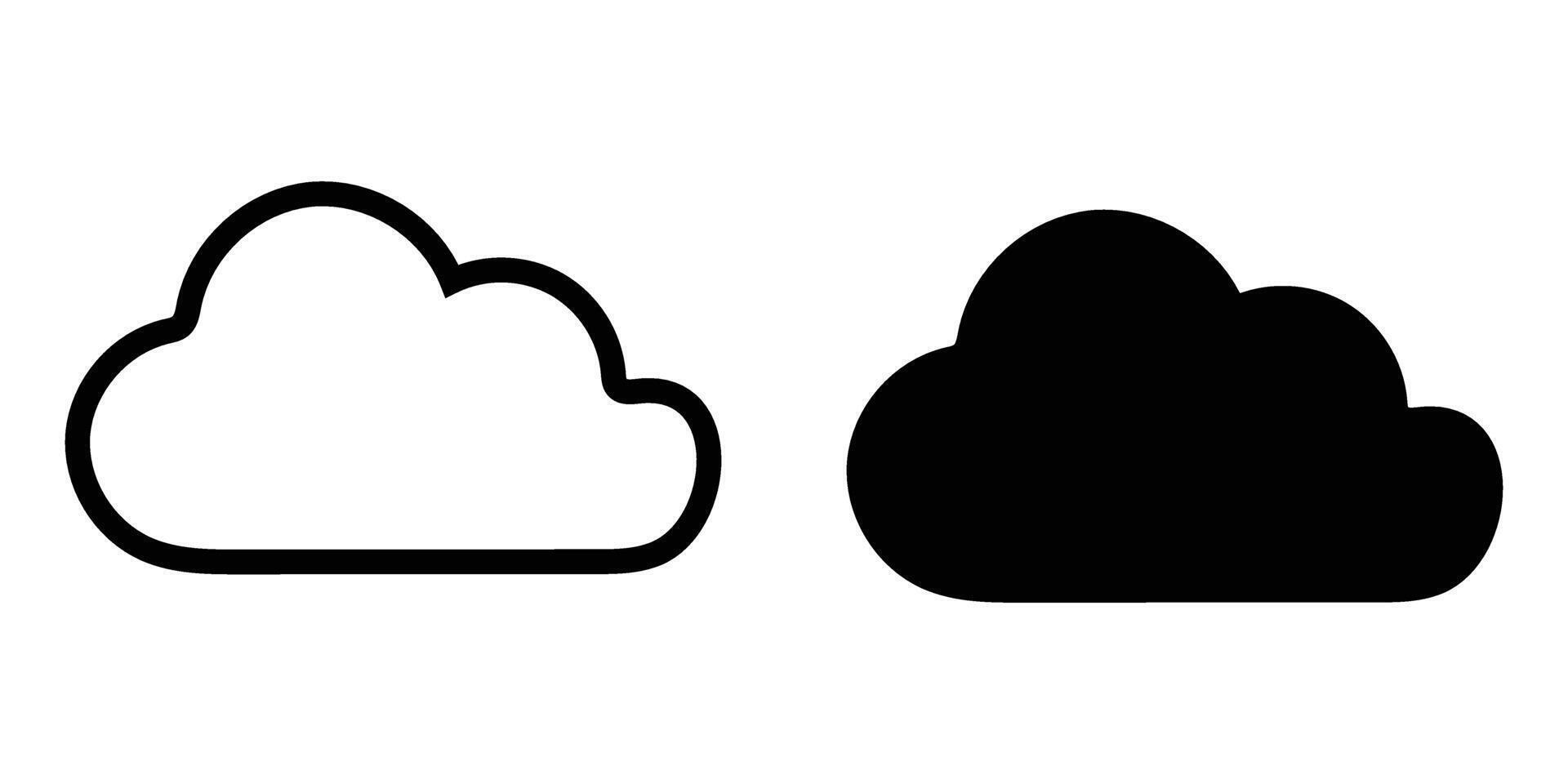 Cloud Icons A simple yet stylish representation of cloud icons showcasing versatility and usability in various design contexts vector