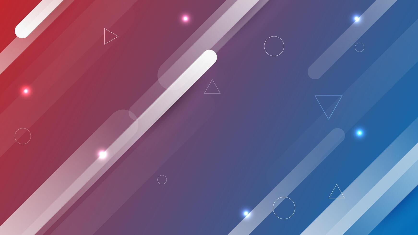 Modern abstract background with red and blue gradient, diagonal shapes and glowing light effects vector