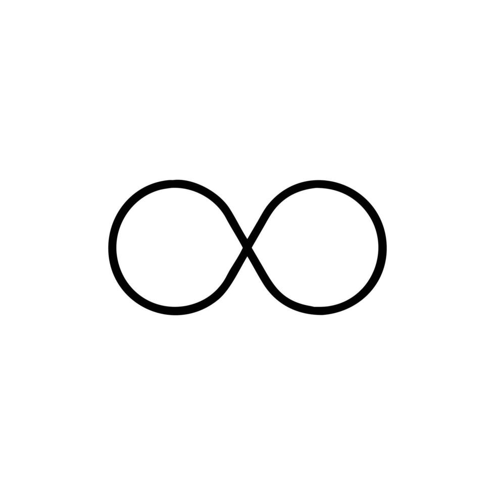 Clean Infinity Symbol on White Background, Endless Loop Concept, Minimalist vector