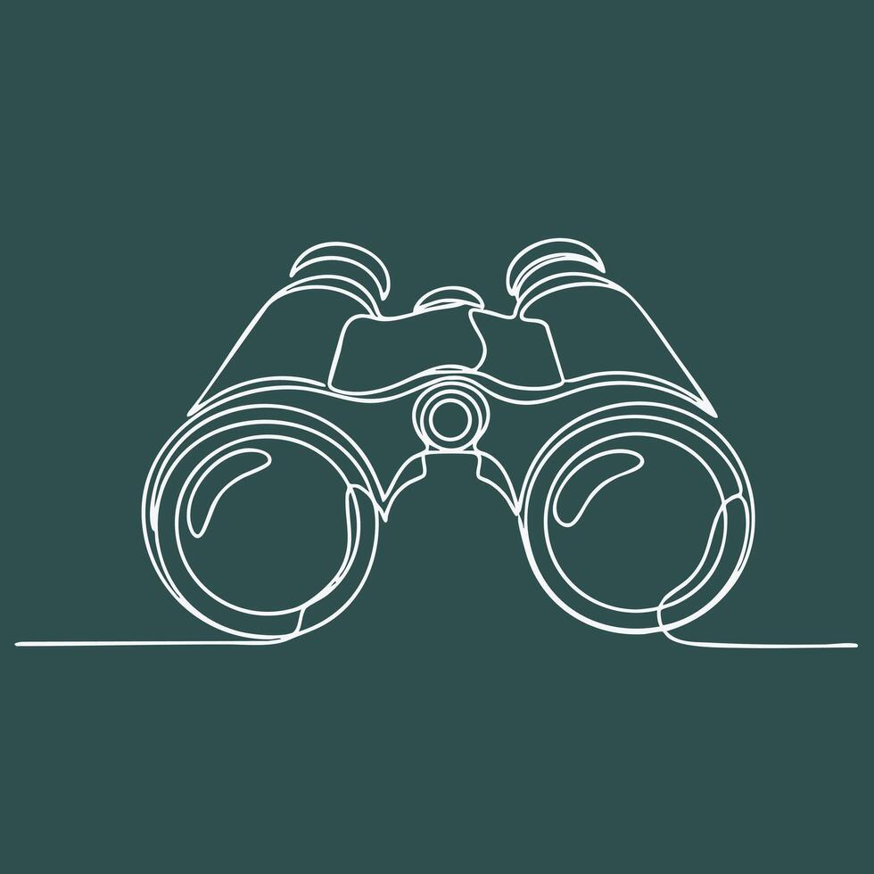 Minimalist Line Drawing of Binoculars with a Dark Emphasizing Simplicity and Focus vector