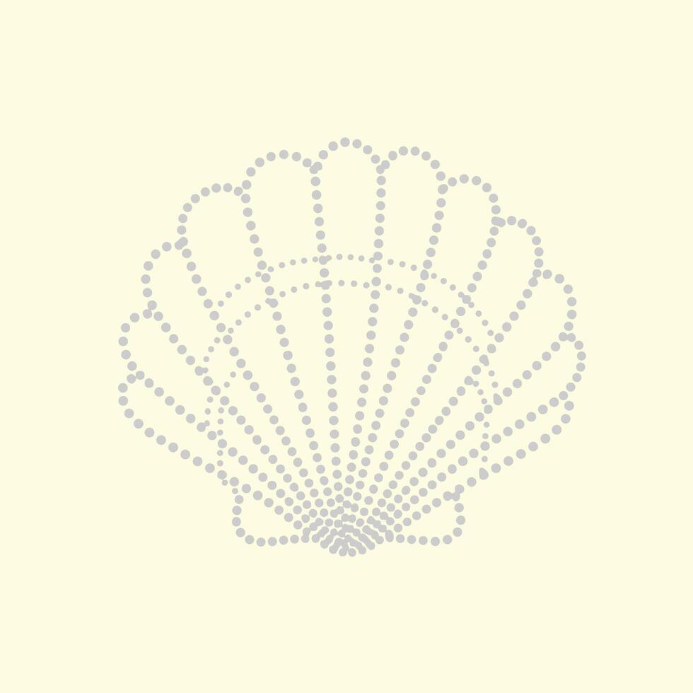 Elegant Shell with Radiating Lines and Curved Edges, Minimalist Design Emphasizing Natural Ocean Motifs vector