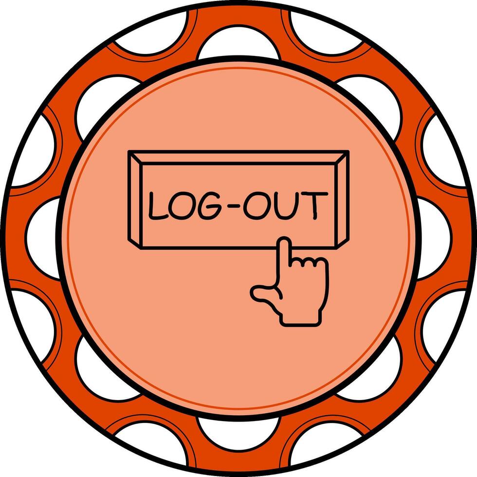 Log Out Finger Tap Button Professional UI Graphic Shape vector