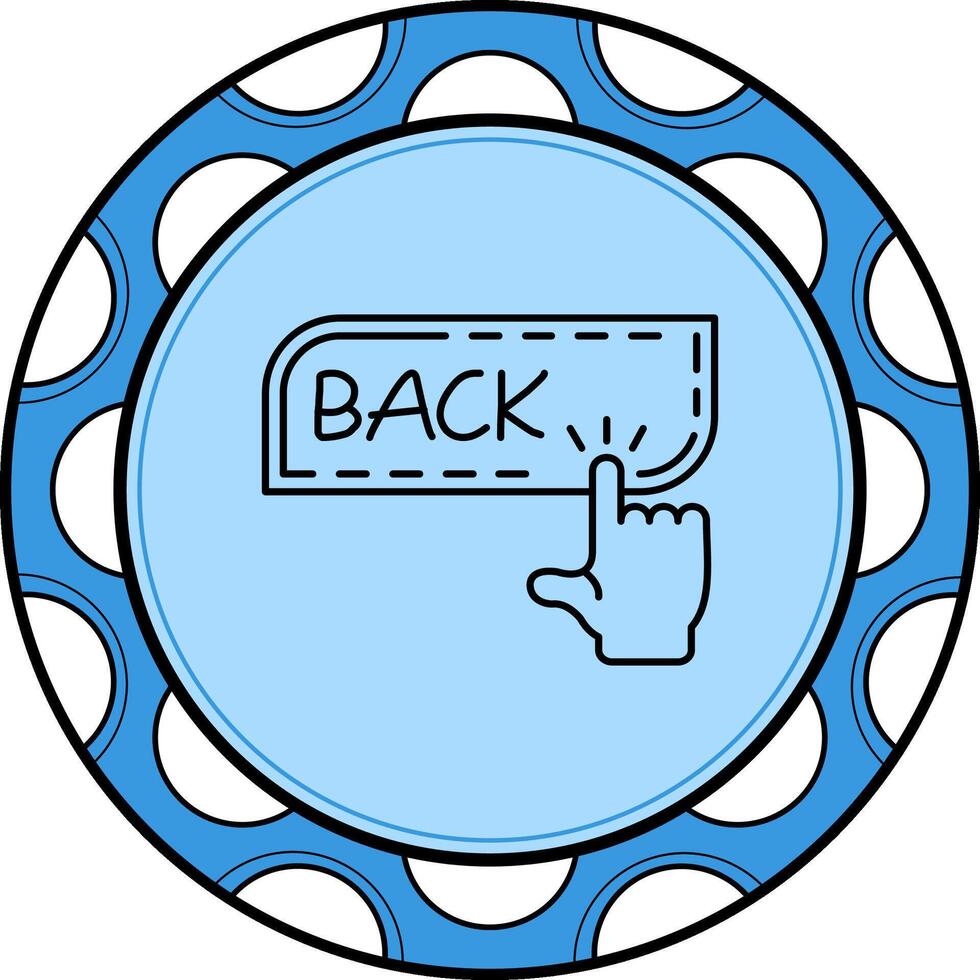 Back Finger Tap Button Balanced Modern Design Element vector