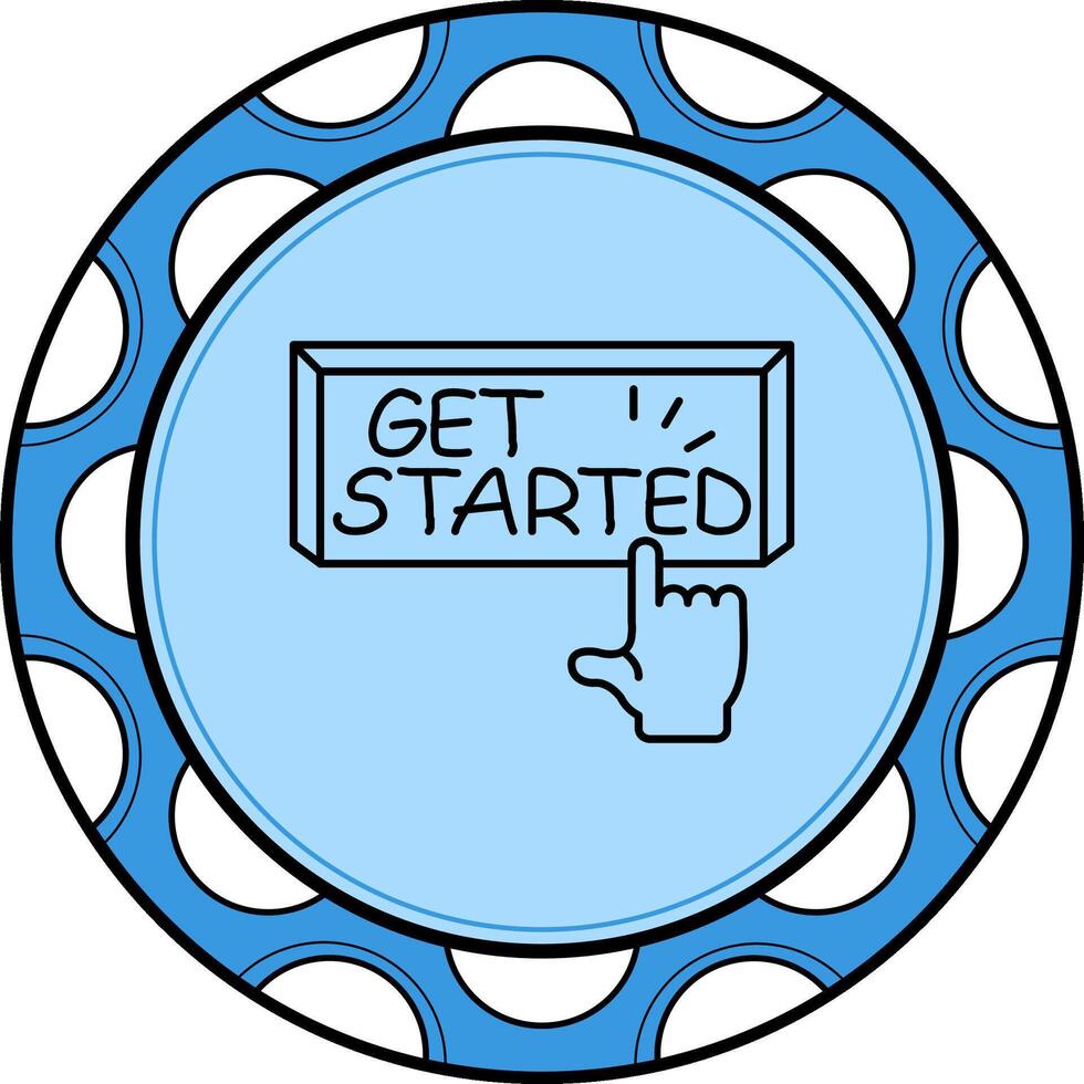 Get Started Finger Tap Button Minimal Branding Feature vector